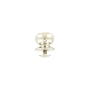 13mm, Nickel, Tapered Collar Button Stud with Screw, Solid Brass, #P-2392-SBN