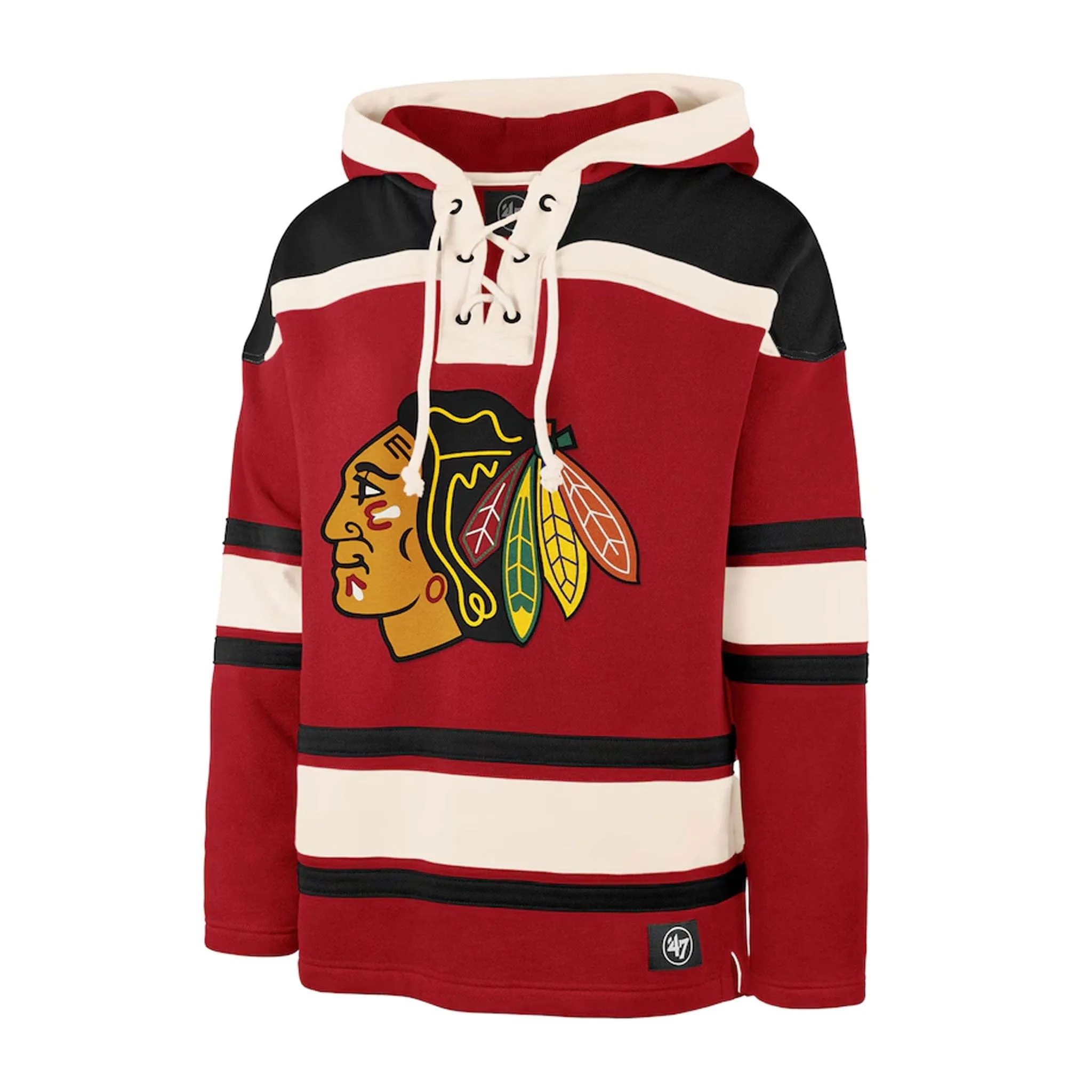 47 Brand NHLPA Lacer Fleece Mens Hoody - Chicago Blackhawks Connor Bedard