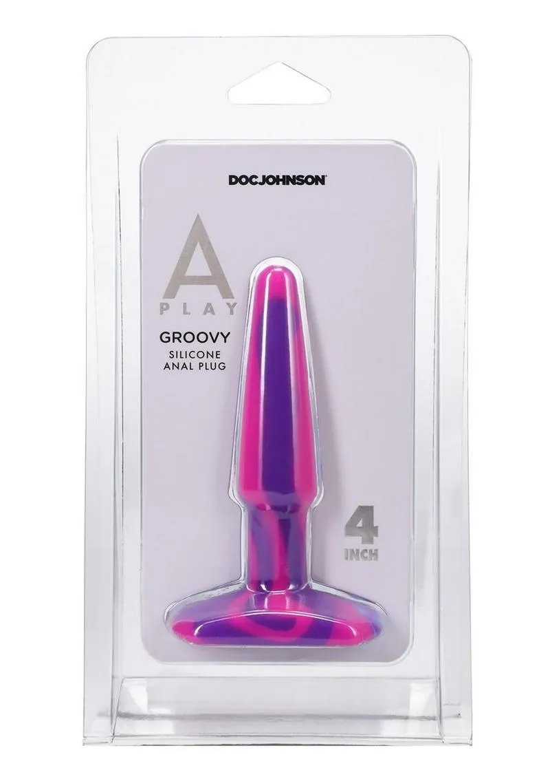 A-Play Groovy Silicone Anal Plug 4in - Fuschia