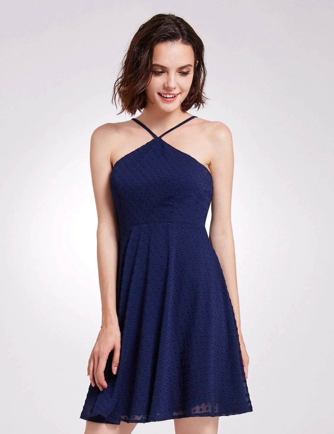 Alisa Pan Short Sleeveless Halter Dress