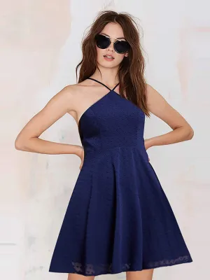 Alisa Pan Short Sleeveless Halter Dress