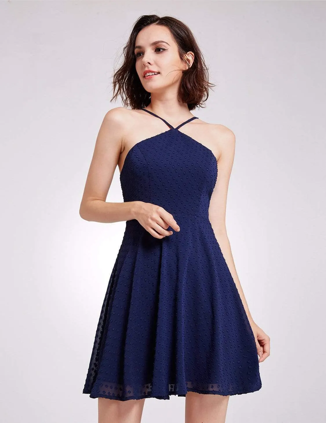 Alisa Pan Short Sleeveless Halter Dress