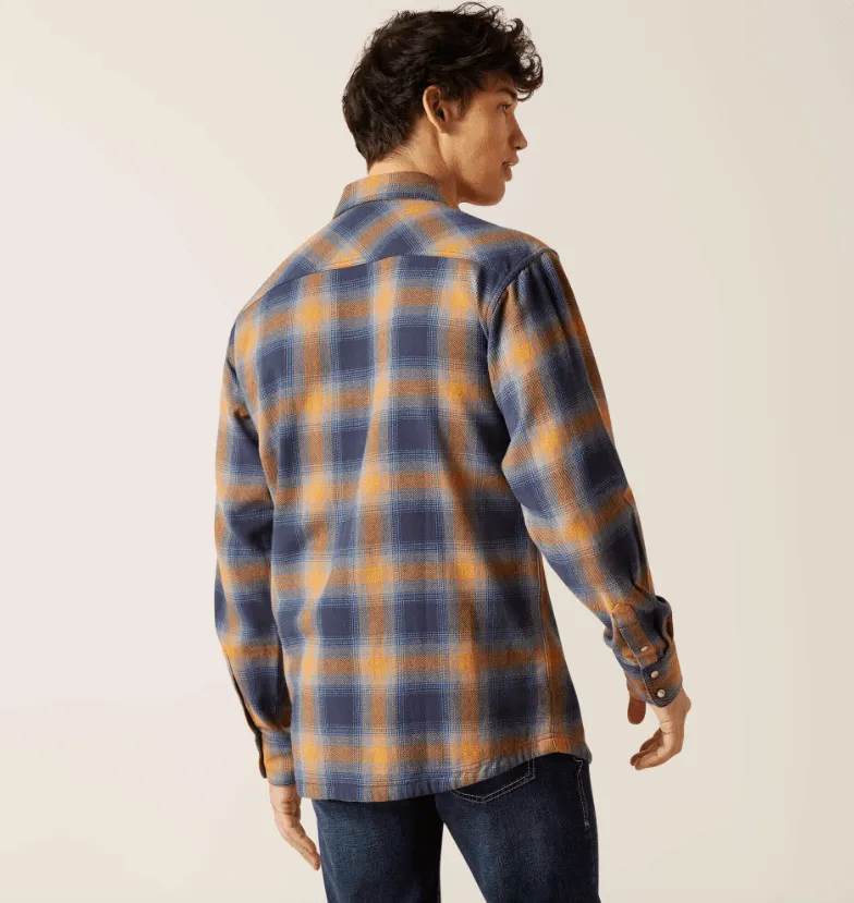 Ariat Men's Hershel Comb Honey Plaid Retro Fit Long Sleeve Shirt 10047360