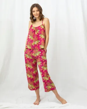 Bagheera - Cami Cropped PJ Pants Set - Hot Pink