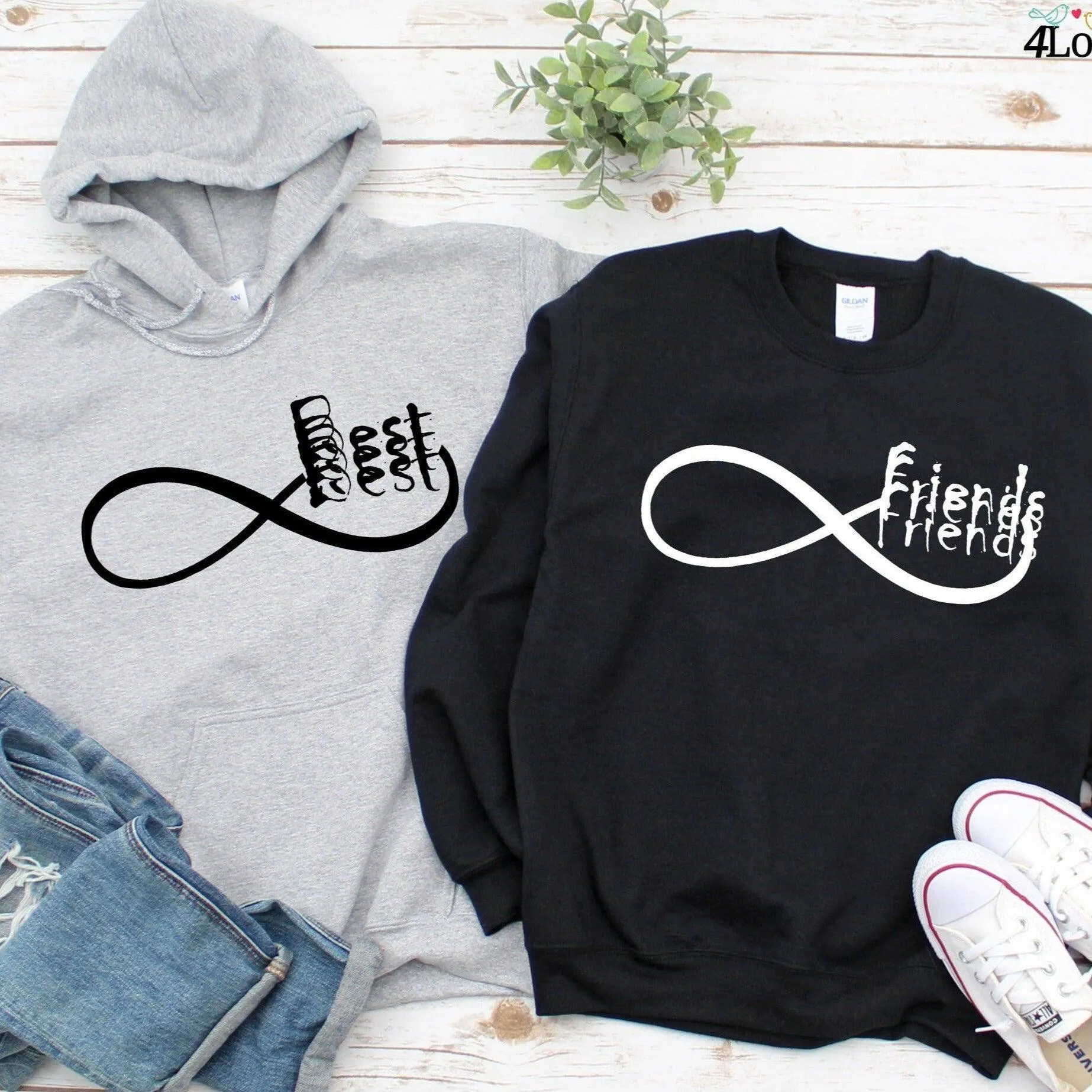 BFF Infinity Matching Outfits: Comfy Twinning Sets, Best Friends Cozy Gifts for Her