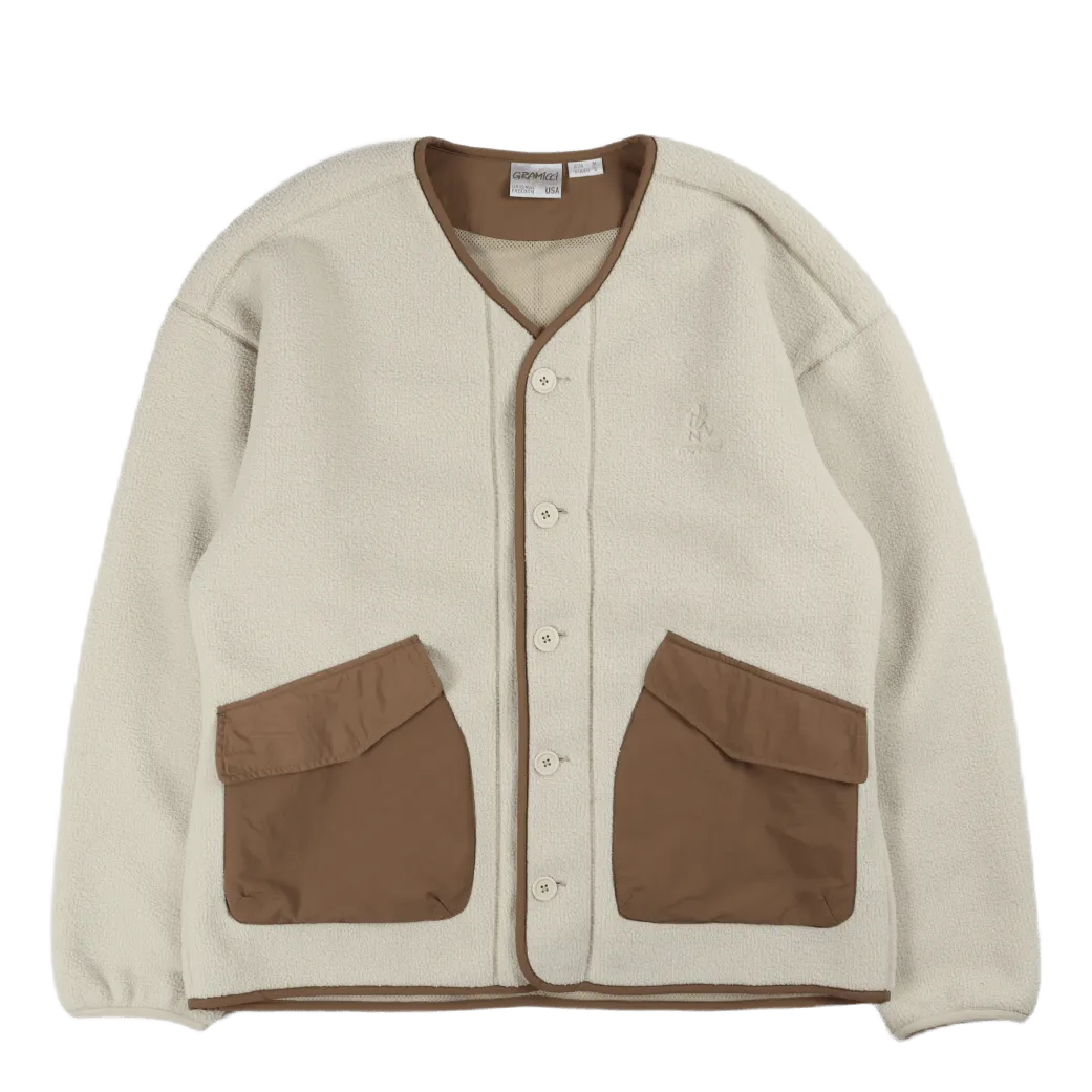 Boa Fleece Cardigan Natural