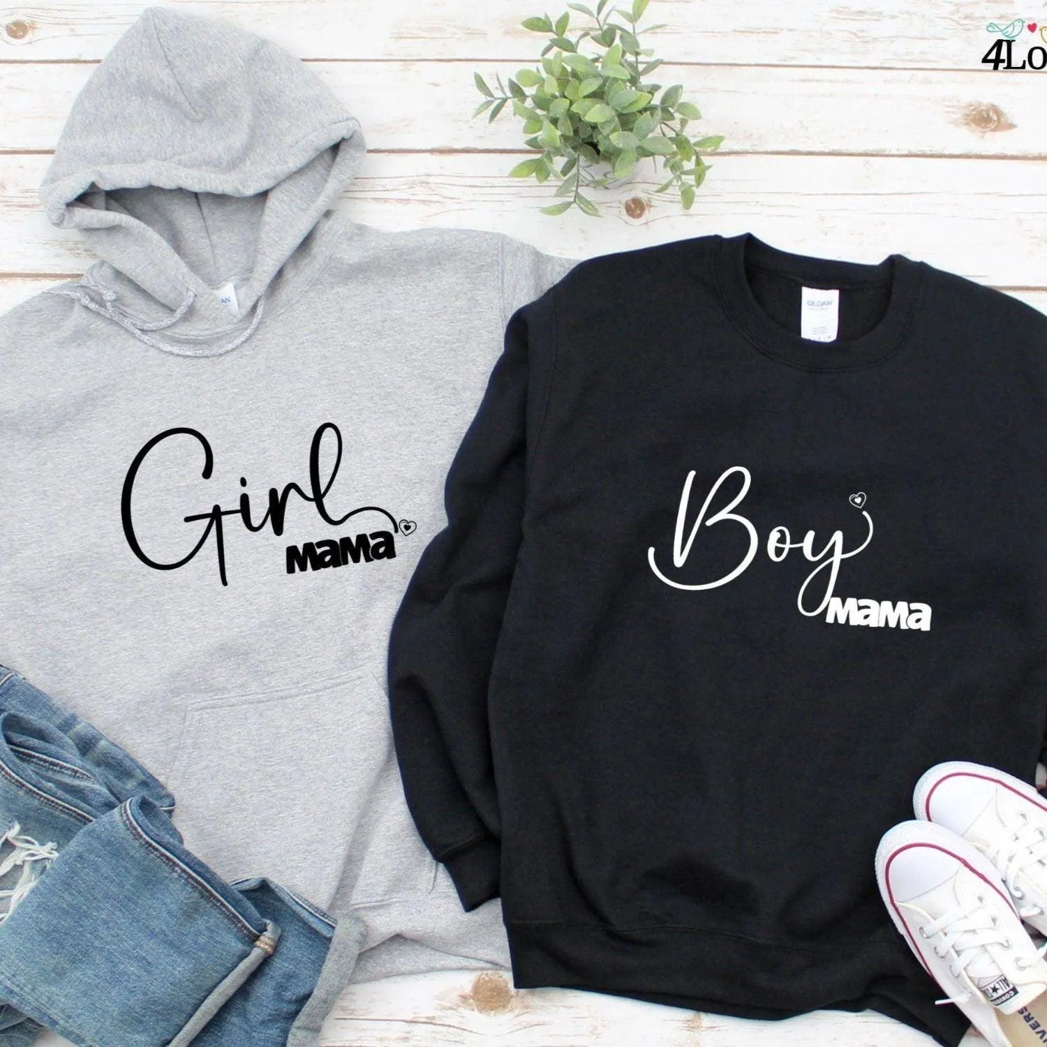 Boy Mama & Girl Mom Matching Set: Cozy Outfits for Moms, Perfect Mama Gifts, Fun Mom Life Styles