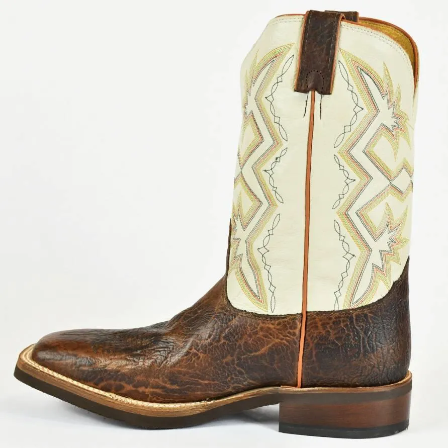 Buffalo Print Leather Square Toe Roper Cowboy Boots-Nocona-MD5331