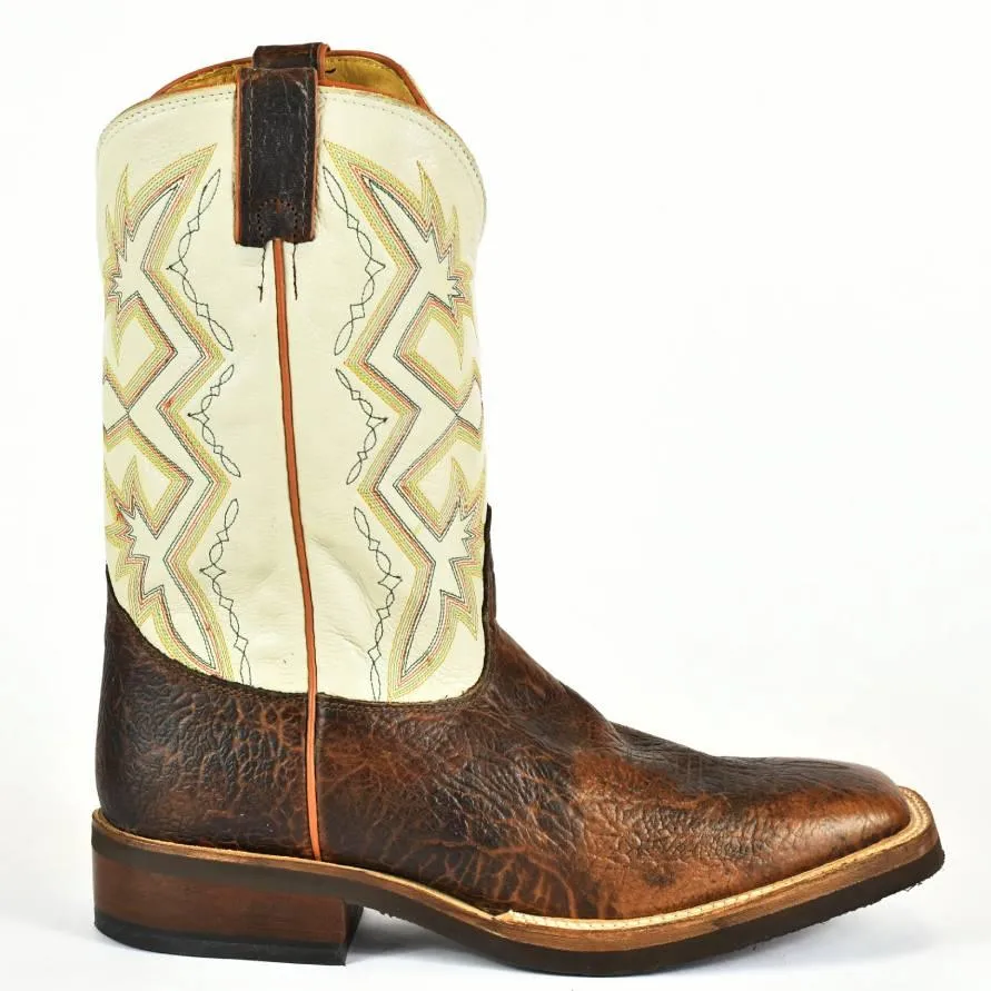 Buffalo Print Leather Square Toe Roper Cowboy Boots-Nocona-MD5331