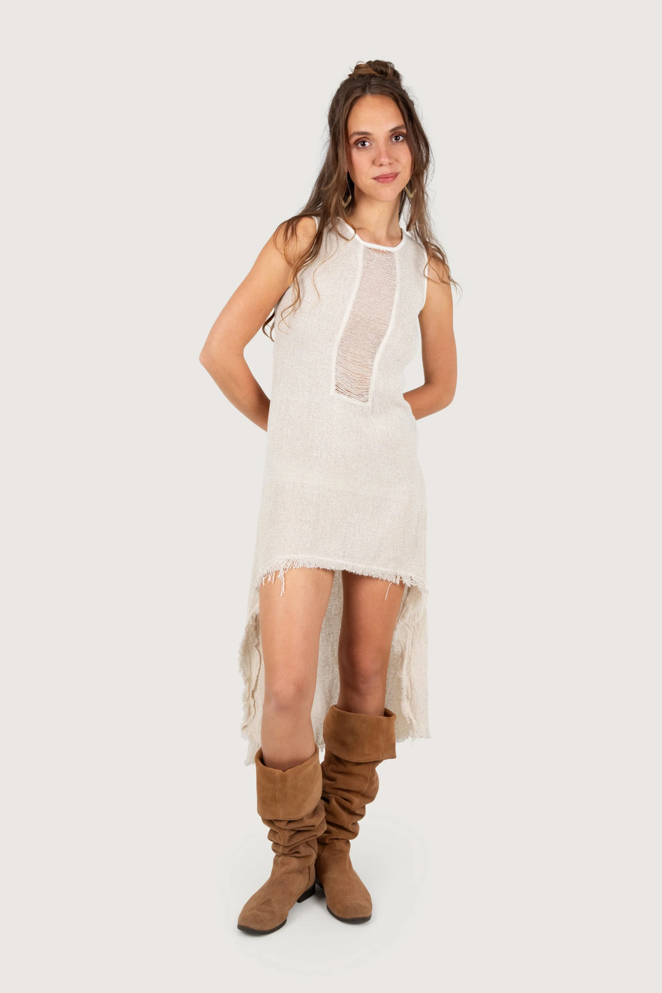 CELESTIAL DRIFT DRESS CREAM