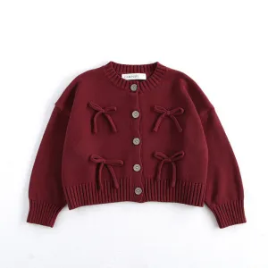 Cherry Bow Knitted Cardigan