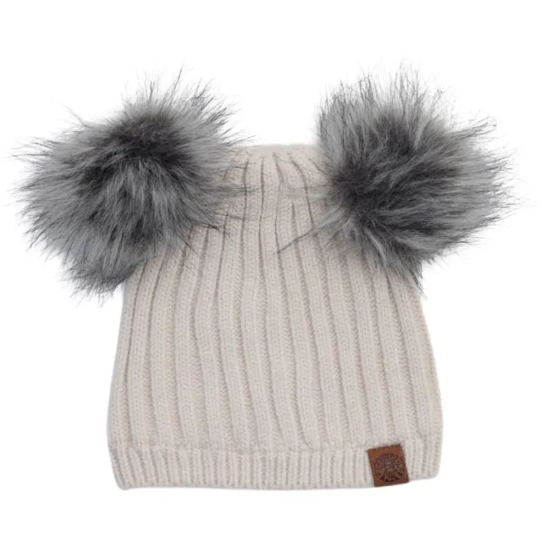 Double Pompom Baby Knit Hat