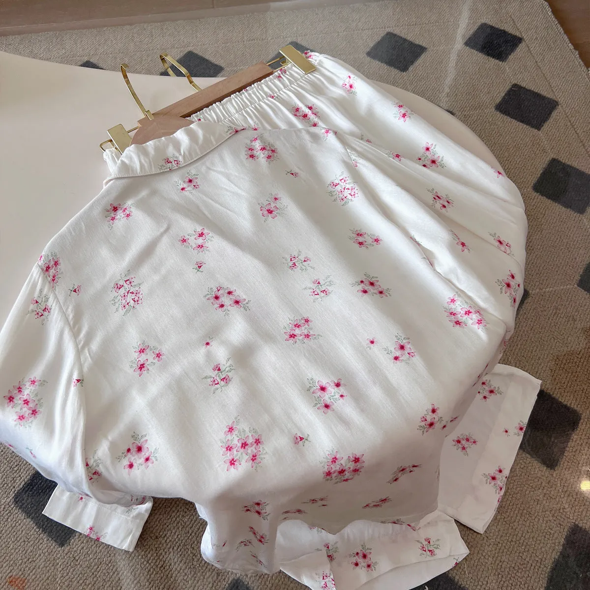 Floral Sakura Print Pajama Set