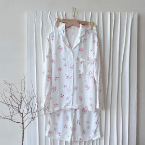 Floral Sakura Print Pajama Set