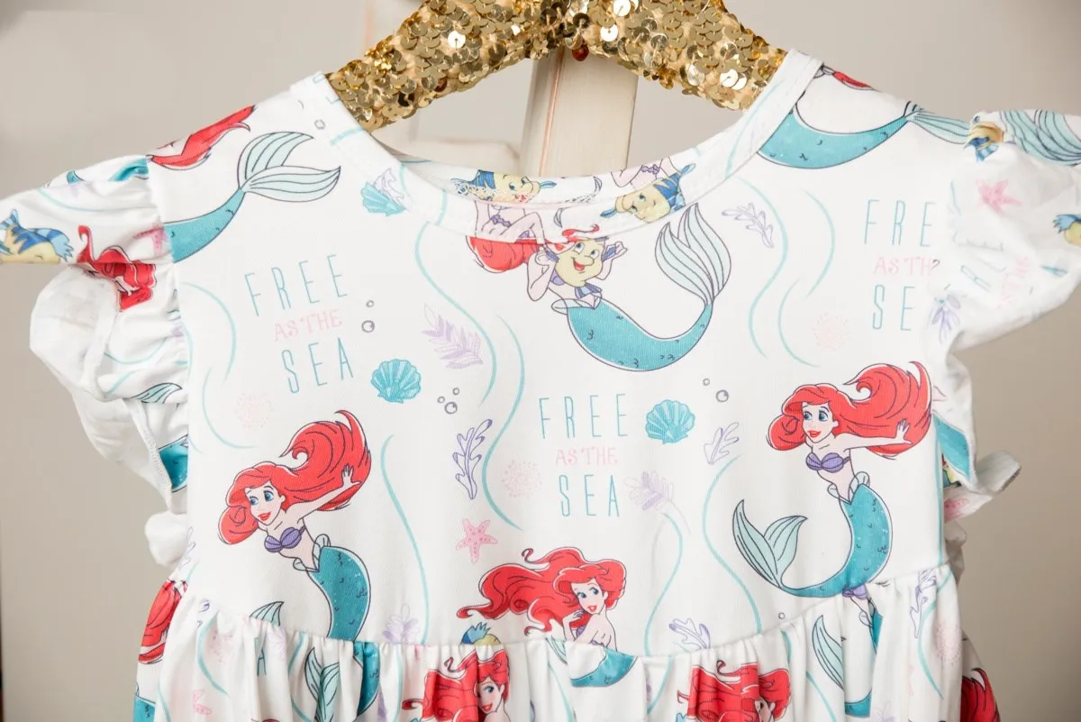 Girls Fun Character Dresses - White Mermaid Princess