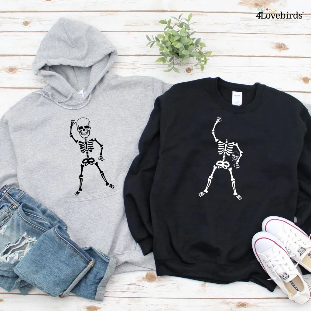 Halloween Dancing Skeletons Matching Outfits Set - Happy Spooky Season Couple Wear