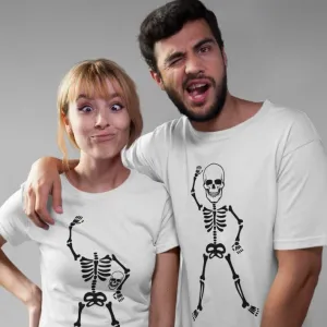 Halloween Dancing Skeletons Matching Outfits Set - Happy Spooky Season Couple Wear