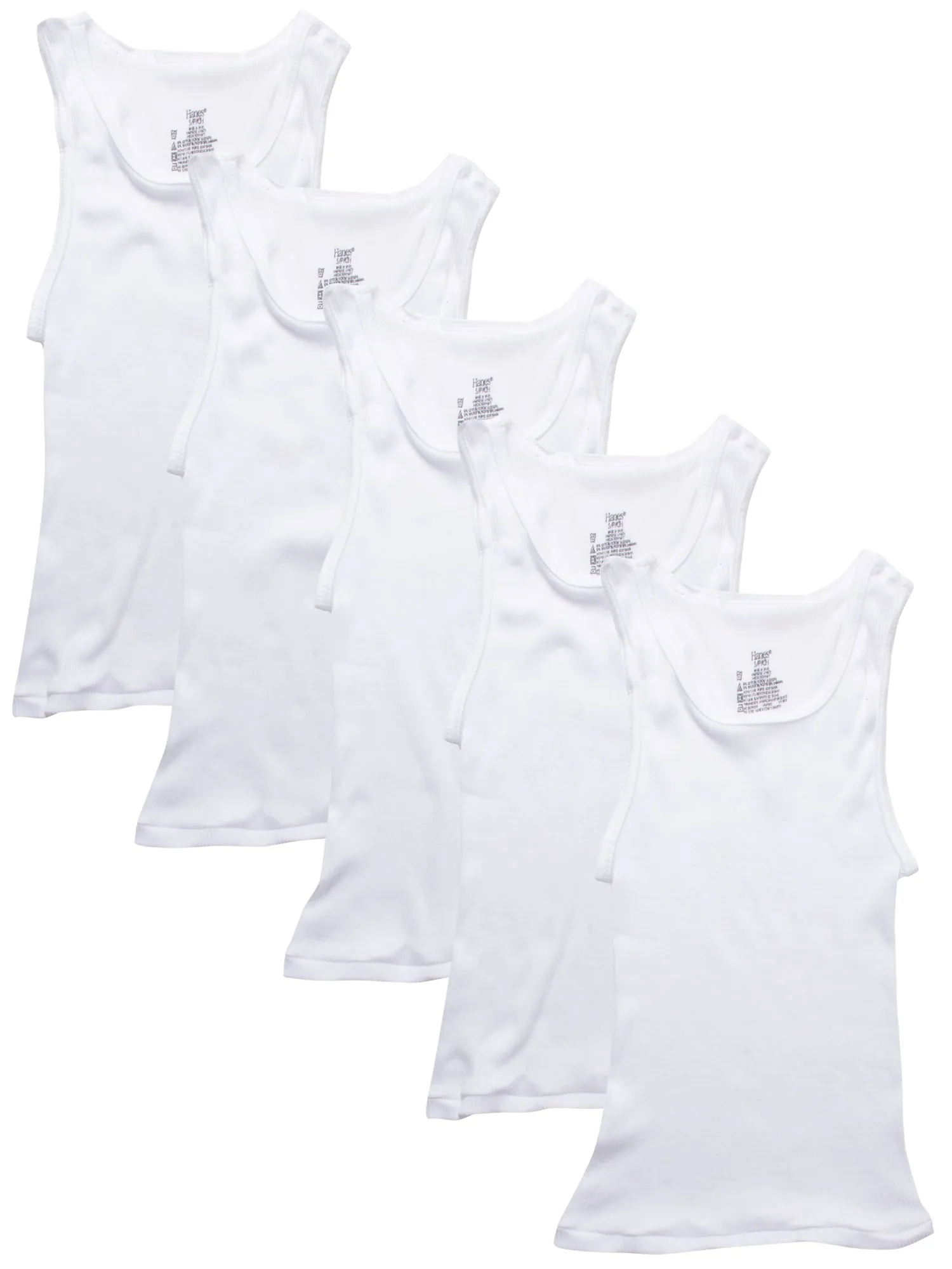 Hanes Boys' White Tanks, 5-Pack, Sizes S-XXL