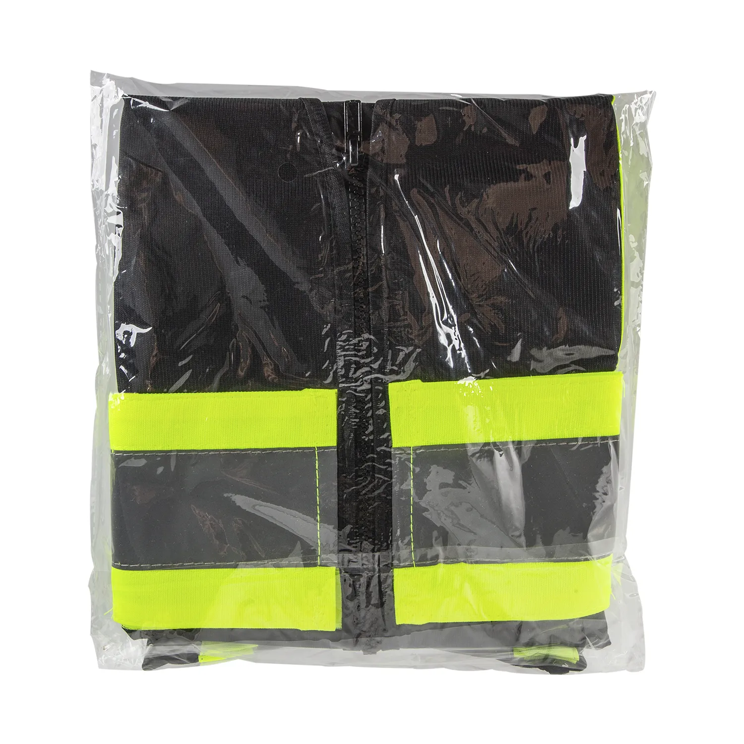 High Visibility Reflective Safety Vest with Zipper Fastening (Black), X-Large - 1 pc