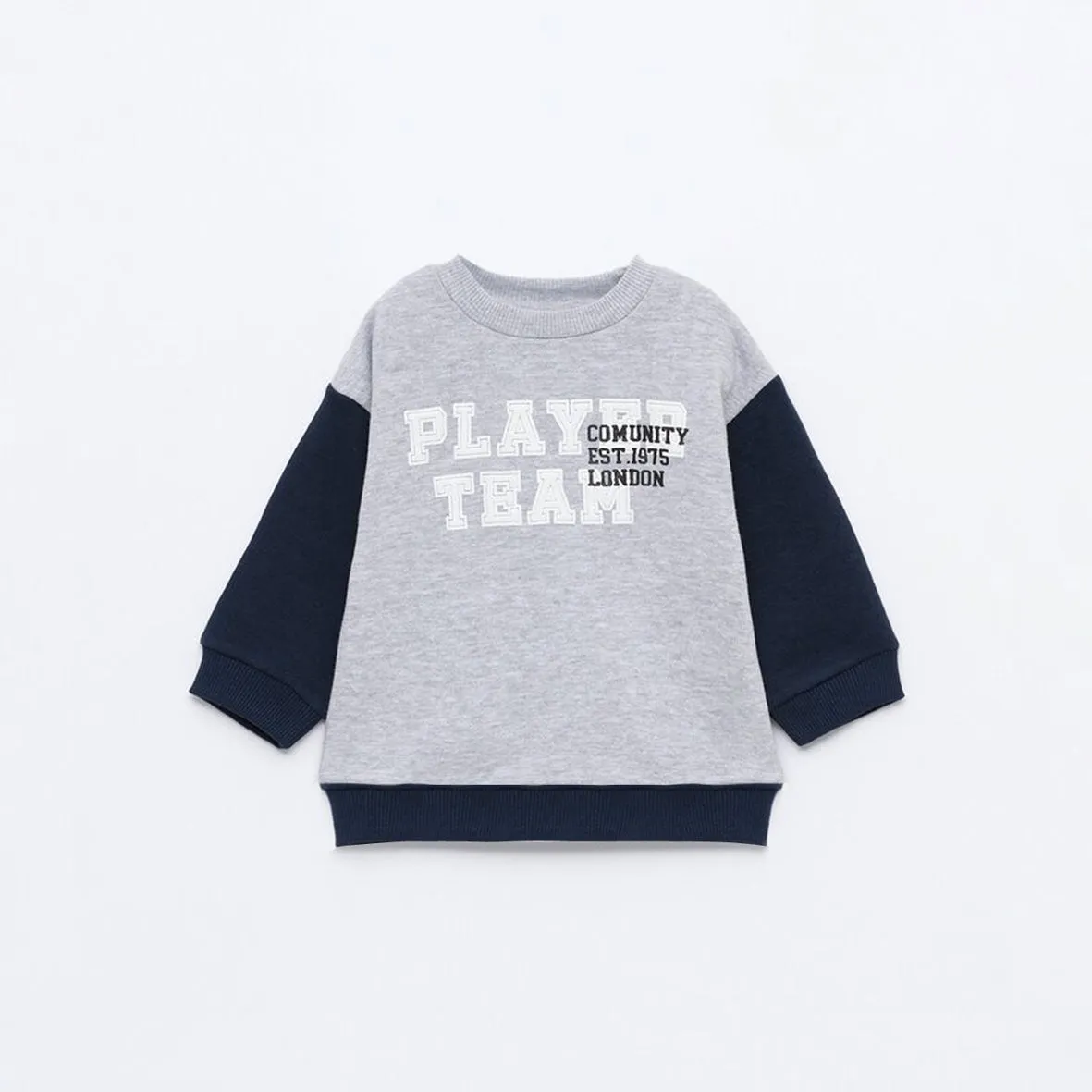 LFT - Boys 'Grey&Navy' Printed Fleece Sweatshirt LFT619