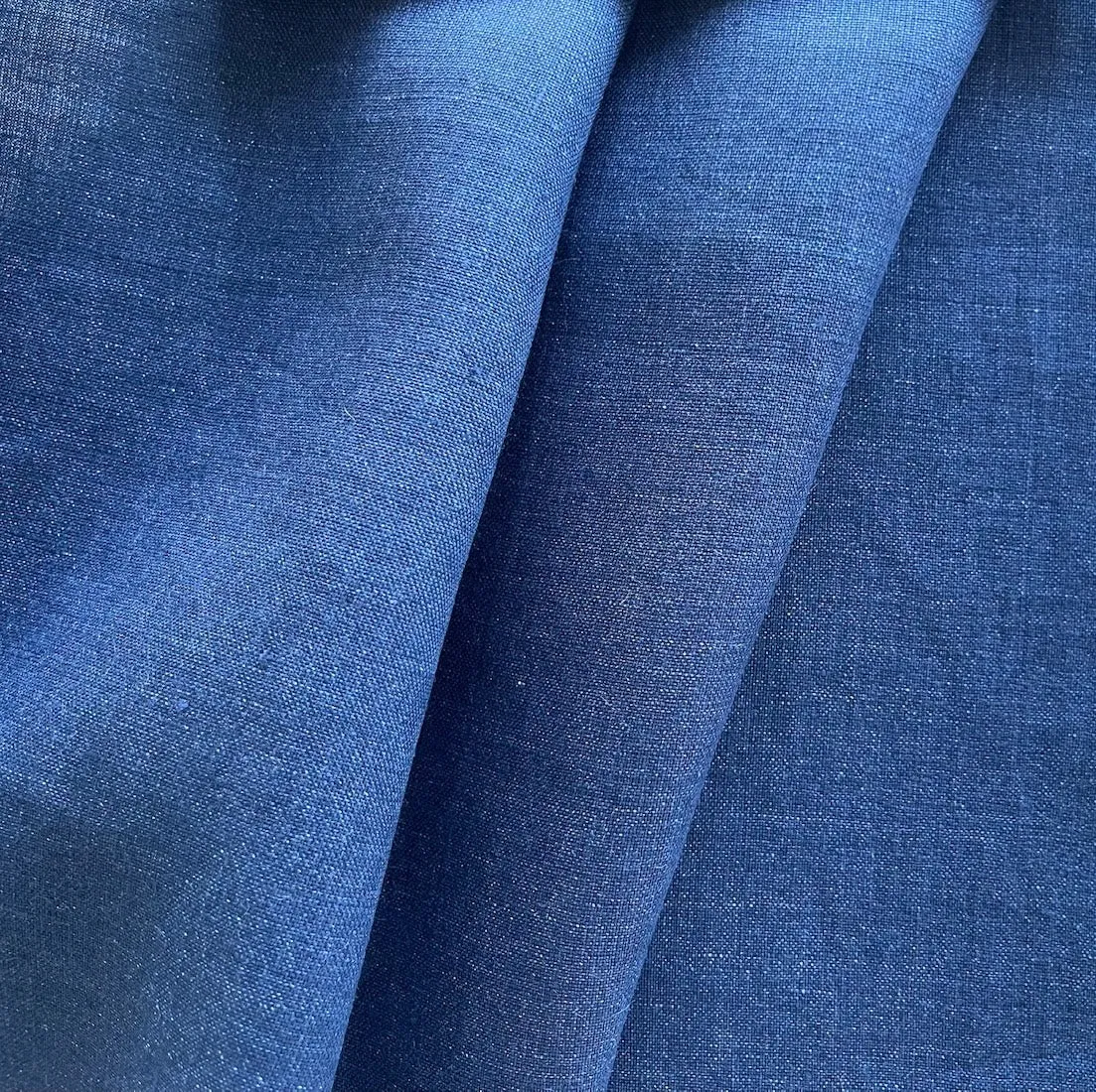 Lighter-Weight Indigo Denim Blue Linen (Made in Poland)