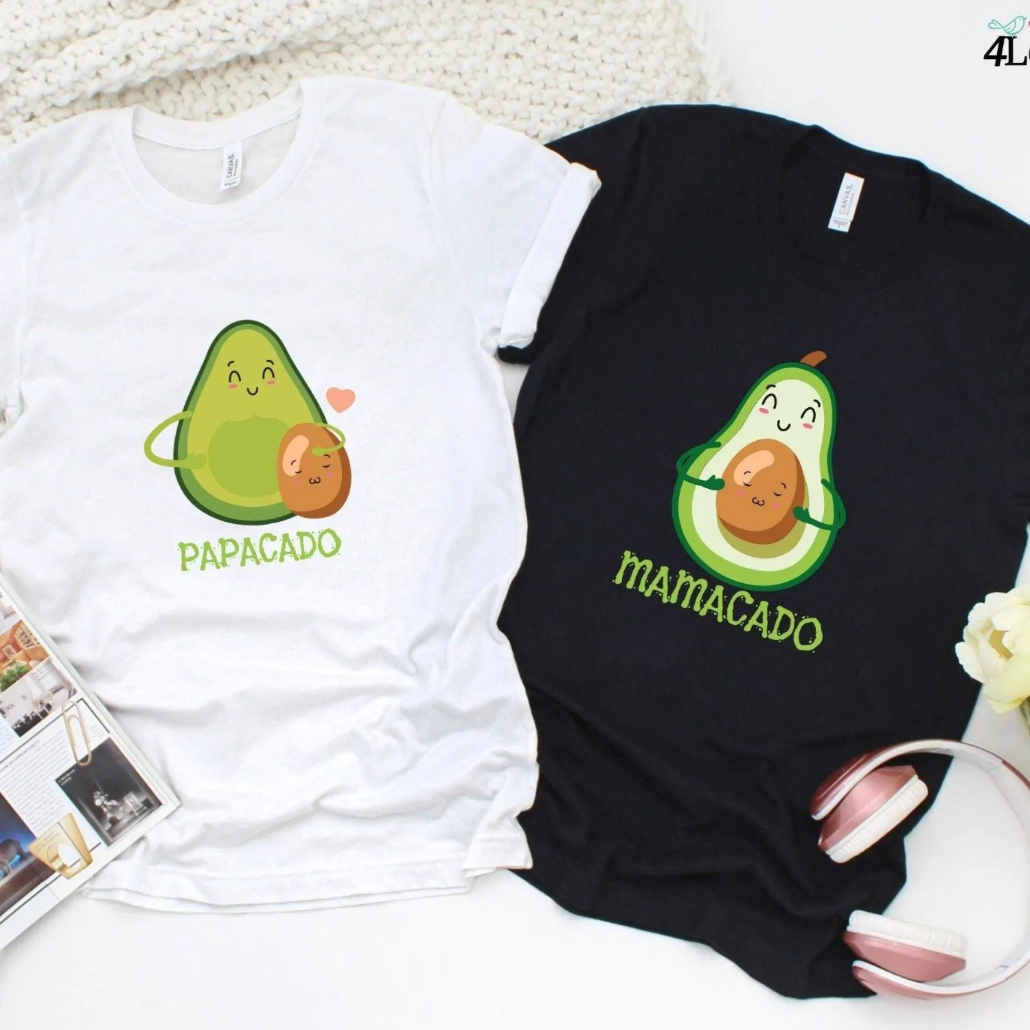 Mamacado & Papacado Matching Set - Eye-Catching Pregnancy Announcement Outfit, Baby Shower Gift