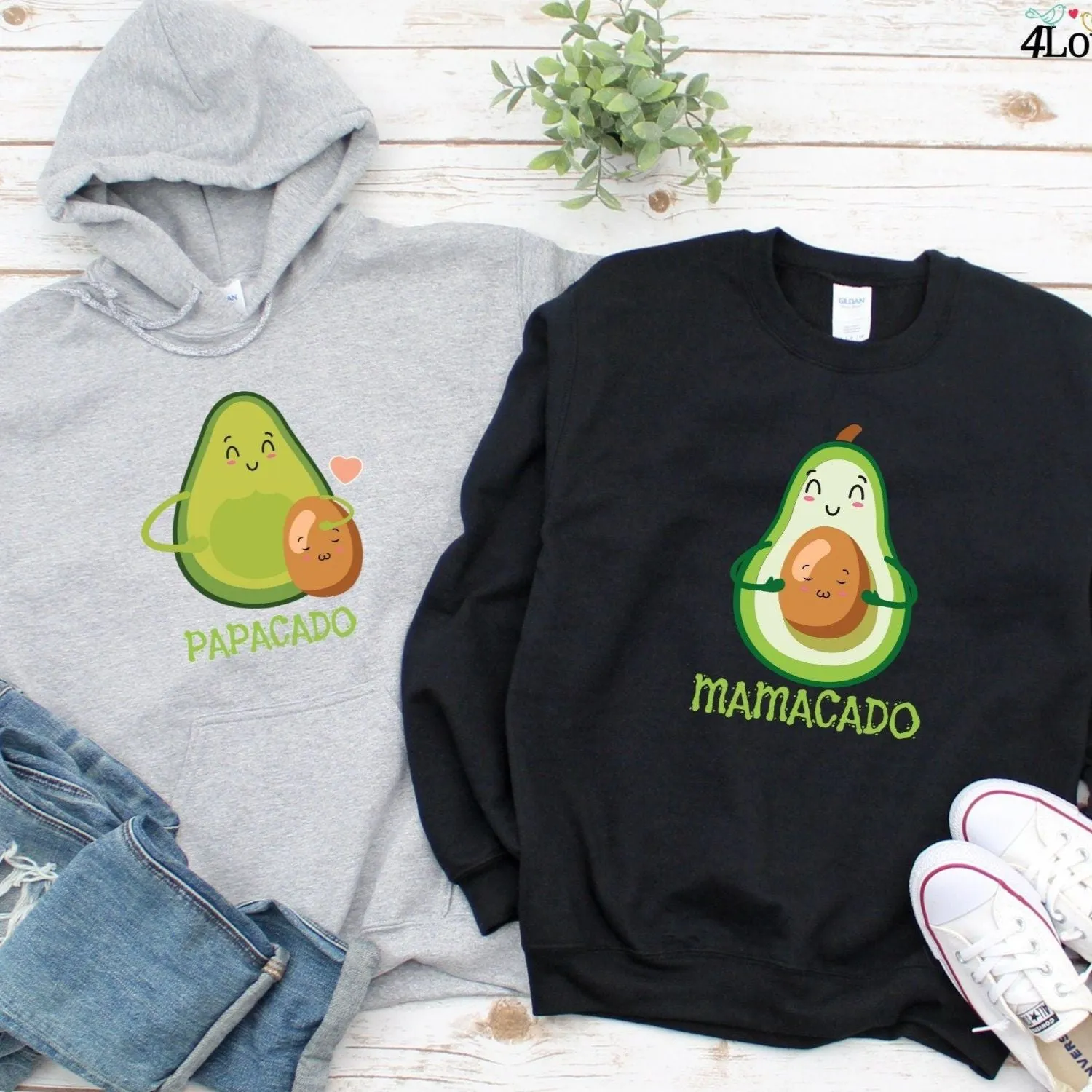 Mamacado & Papacado Matching Set - Eye-Catching Pregnancy Announcement Outfit, Baby Shower Gift