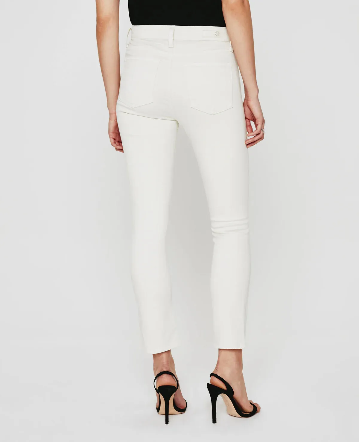 Mari Crop High-Rise Slim Straight Jean - White Cream