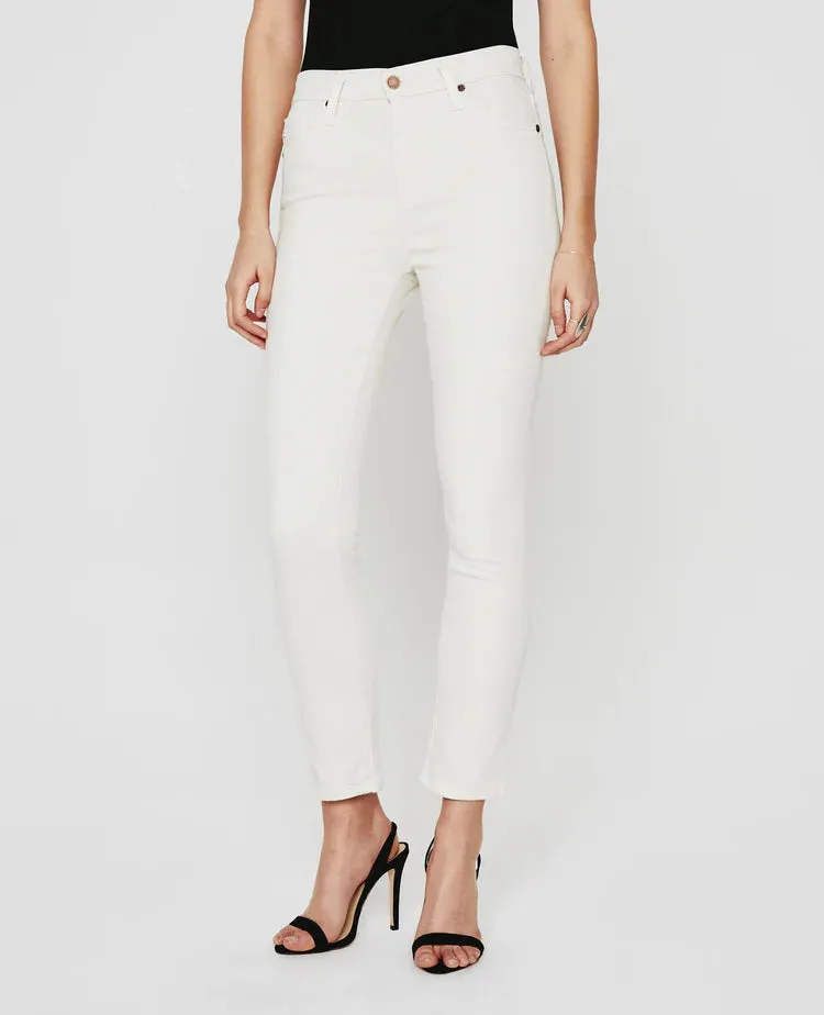 Mari Crop High-Rise Slim Straight Jean - White Cream