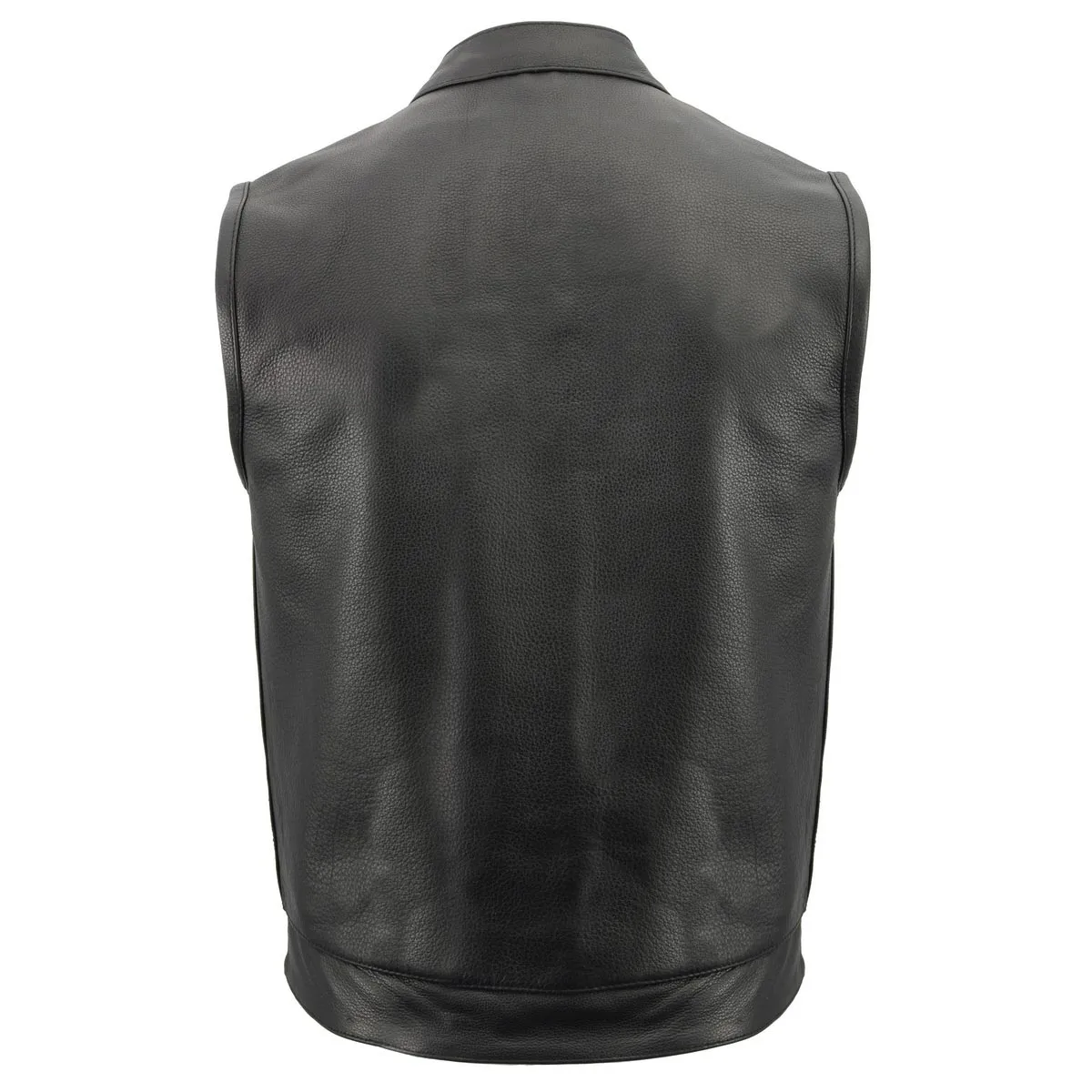 Men’s Premium Cowhide Leather Club Style Motorcycle Biker Riding Vest BZ6410