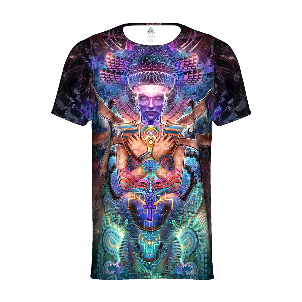 Mens Rave Shirt | Psy Clothing | Sacred Geomery Shirt | Fractal Shirt | Khemet (TS)