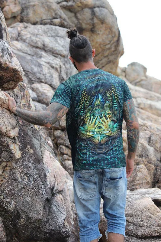 Mens Rave Shirt | Psy Clothing | Sacred Geomery Shirt | Fractal Shirt | Petra 2022 (TS)