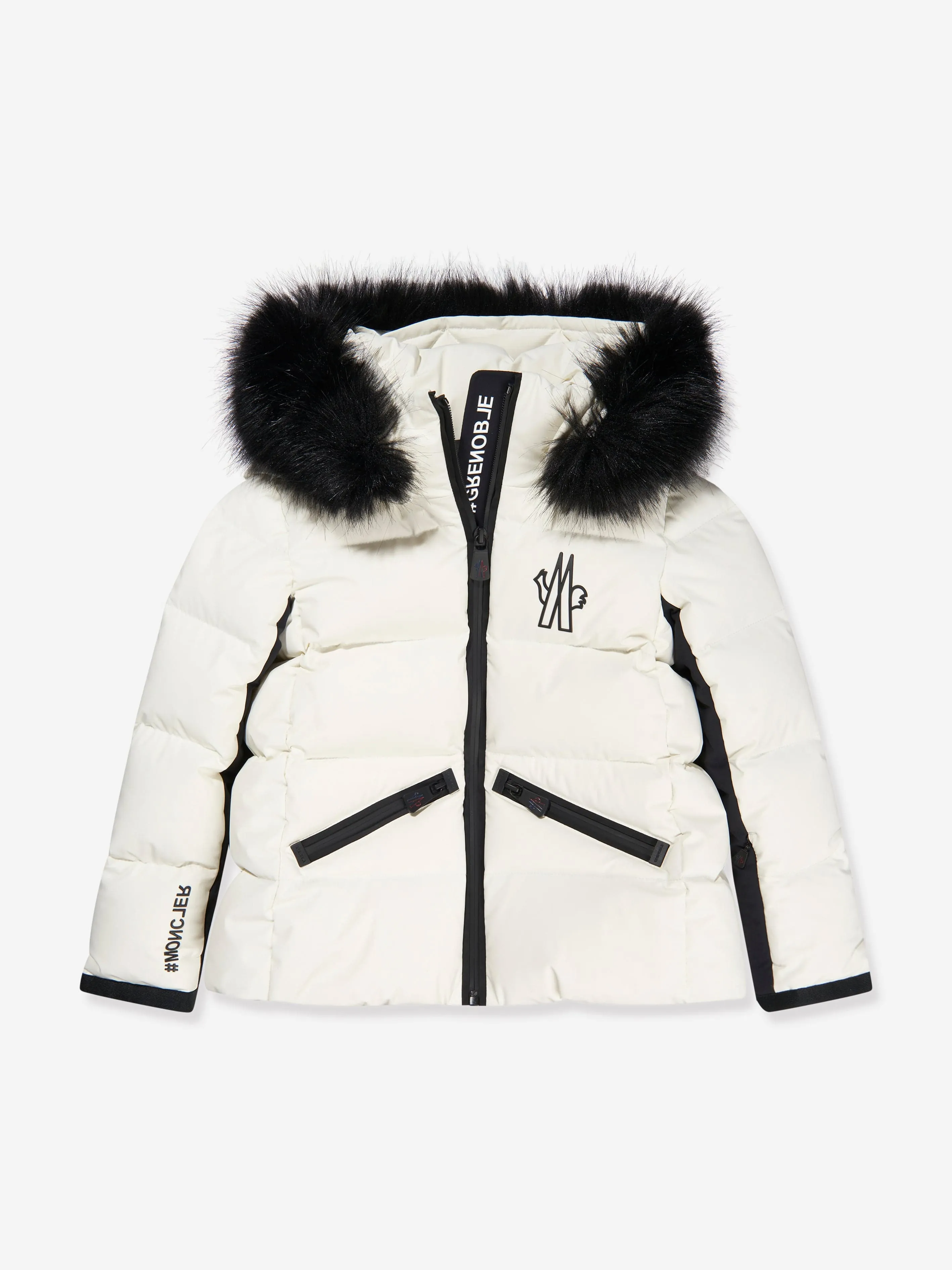 Moncler Enfant Moncler Grenoble Girls Down Padded Suisses Jacket in White