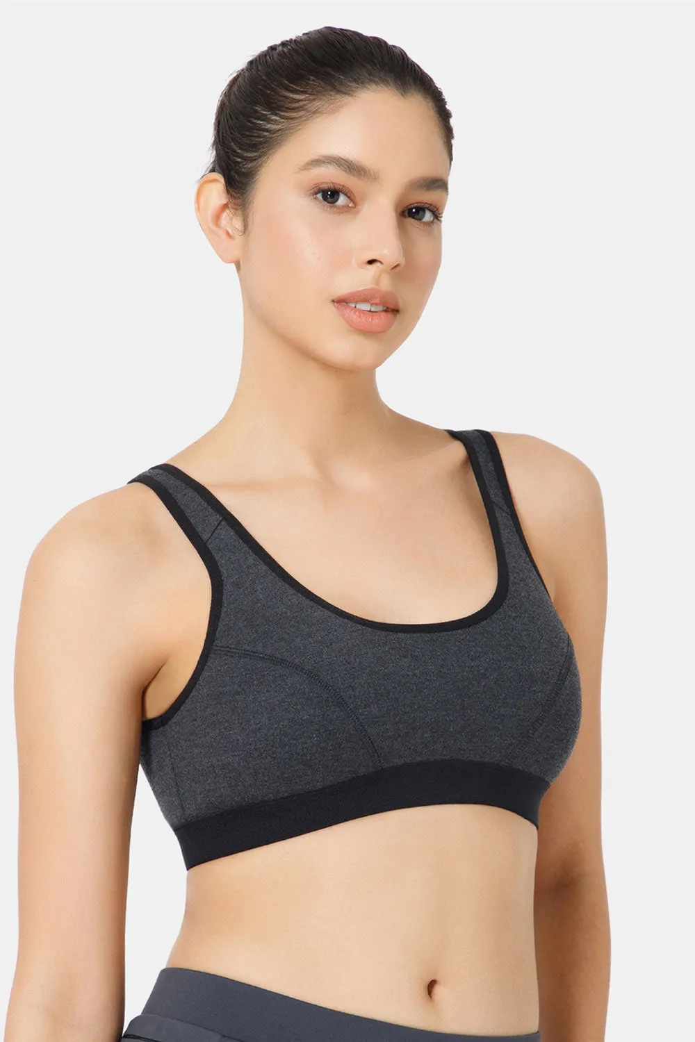 Naidu Hall Cotton Sports Bra - Erica | High Coverage, Cut & Sew Design, Effortless Comfort