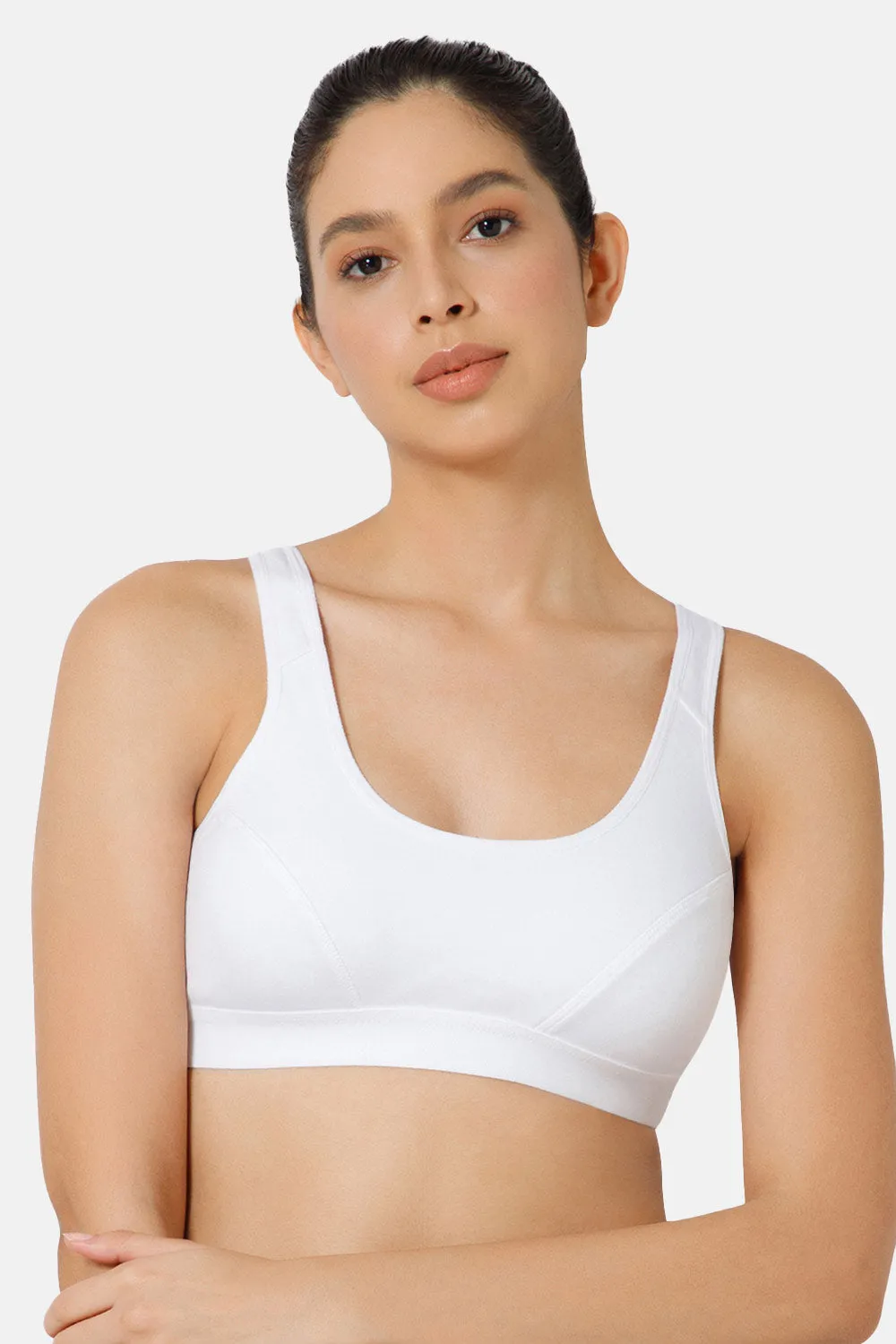 Naidu Hall Cotton Sports Bra - Erica | High Coverage, Cut & Sew Design, Effortless Comfort