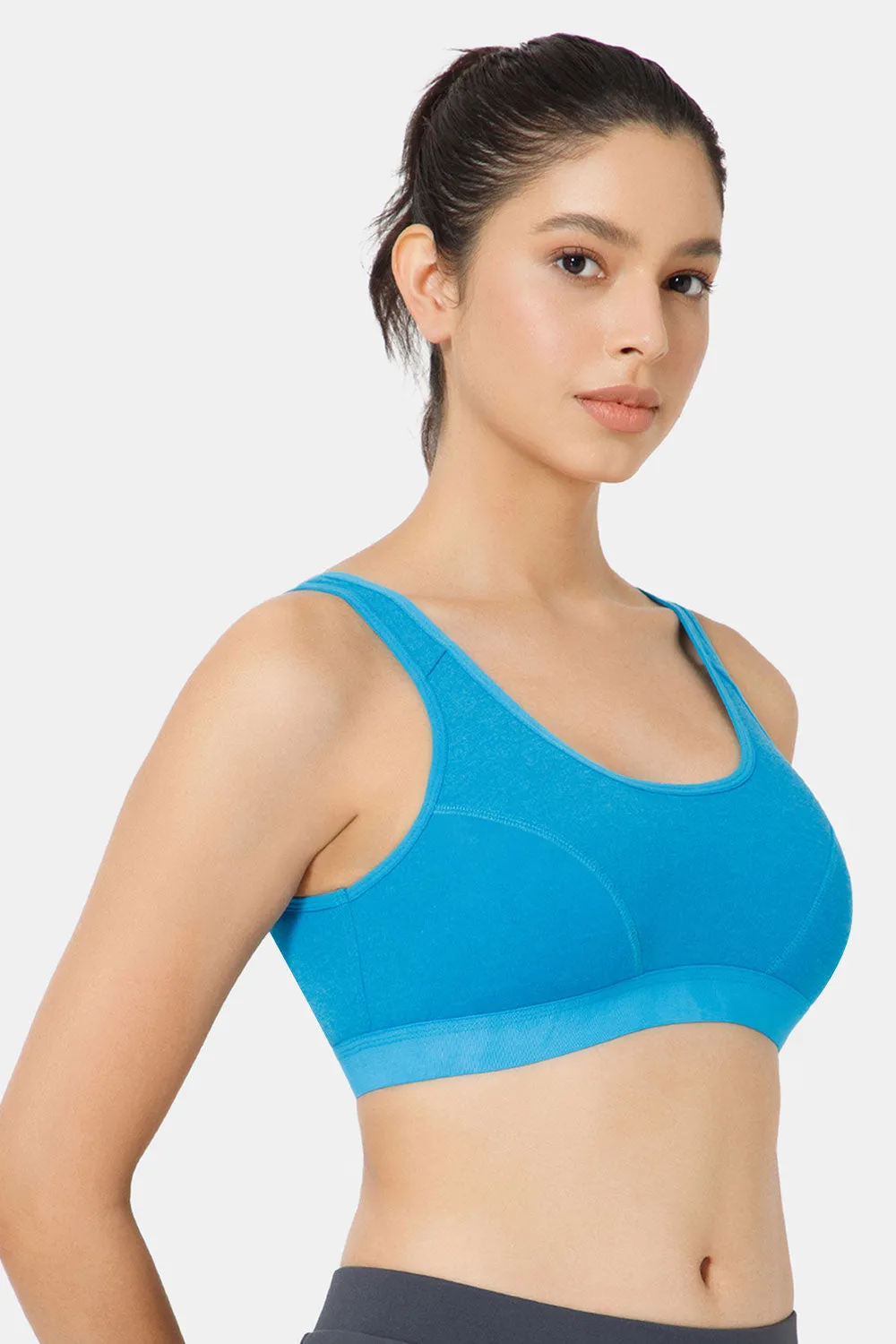 Naidu Hall Cotton Sports Bra - Erica | High Coverage, Cut & Sew Design, Effortless Comfort