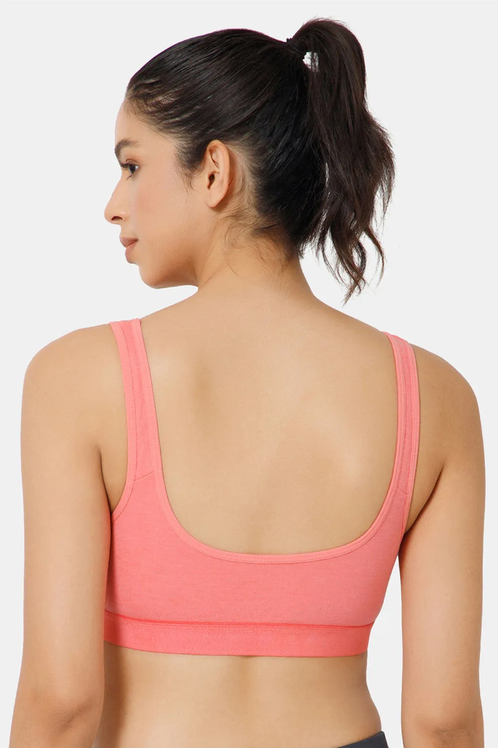 Naidu Hall Cotton Sports Bra - Erica | High Coverage, Cut & Sew Design, Effortless Comfort