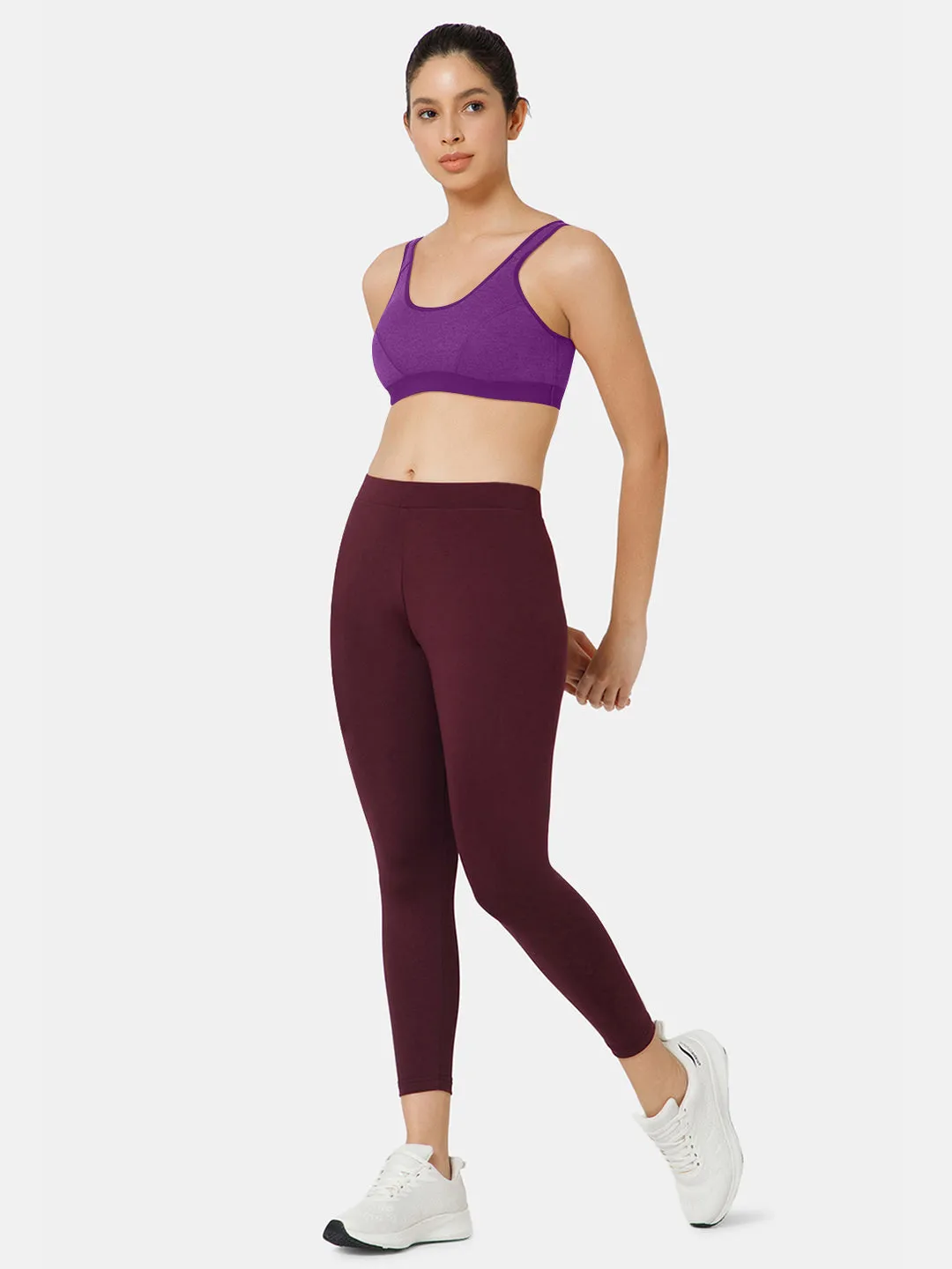 Naidu Hall Cotton Sports Bra - Erica | High Coverage, Cut & Sew Design, Effortless Comfort