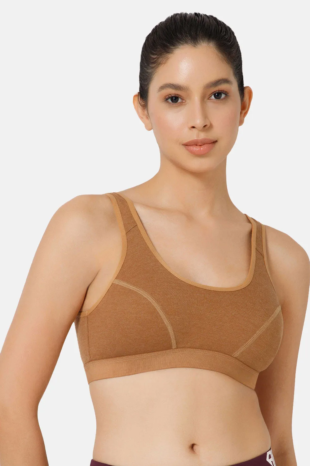 Naidu Hall Cotton Sports Bra - Erica | High Coverage, Cut & Sew Design, Effortless Comfort