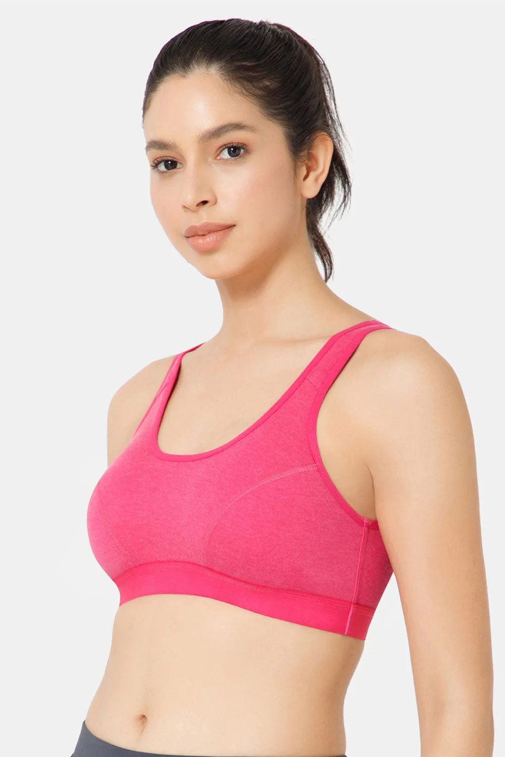 Naidu Hall Cotton Sports Bra - Erica | High Coverage, Cut & Sew Design, Effortless Comfort