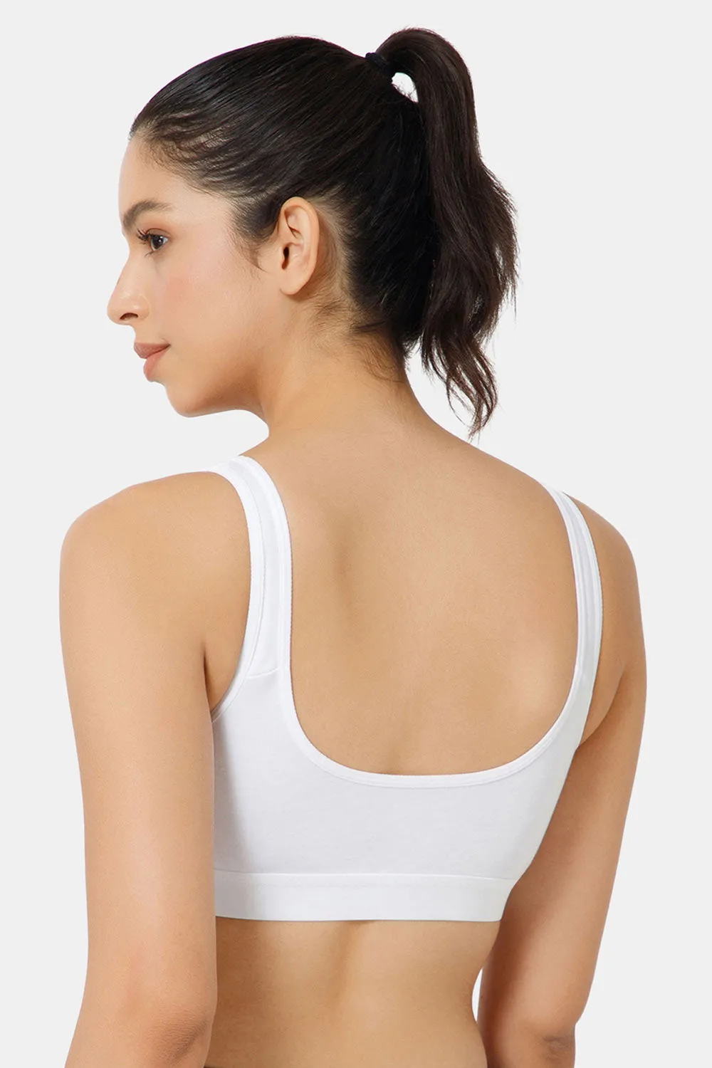 Naidu Hall Cotton Sports Bra - Erica | High Coverage, Cut & Sew Design, Effortless Comfort