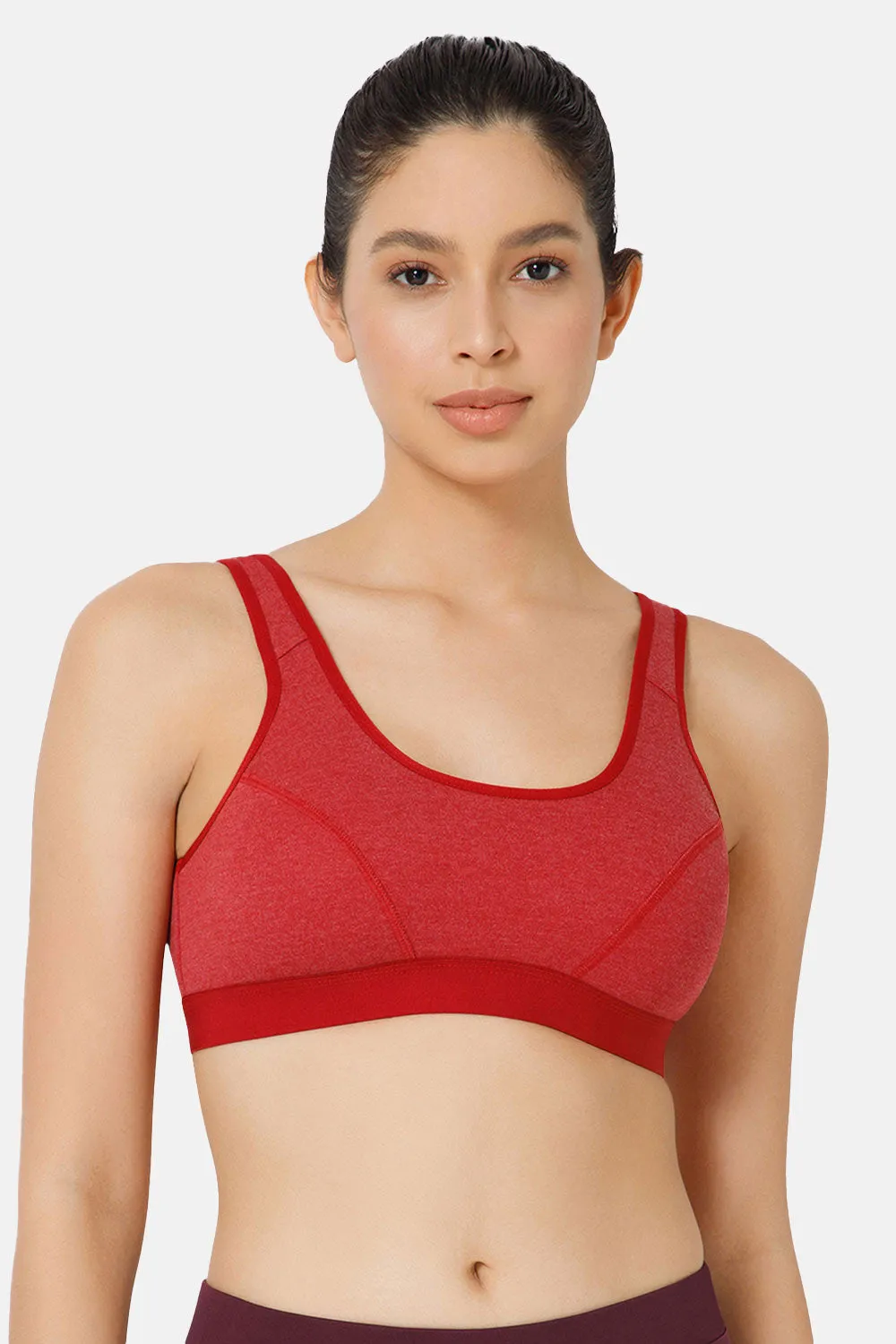 Naidu Hall Cotton Sports Bra - Erica | High Coverage, Cut & Sew Design, Effortless Comfort