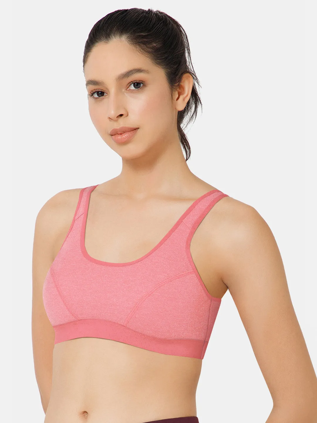 Naidu Hall Cotton Sports Bra - Erica | High Coverage, Cut & Sew Design, Effortless Comfort