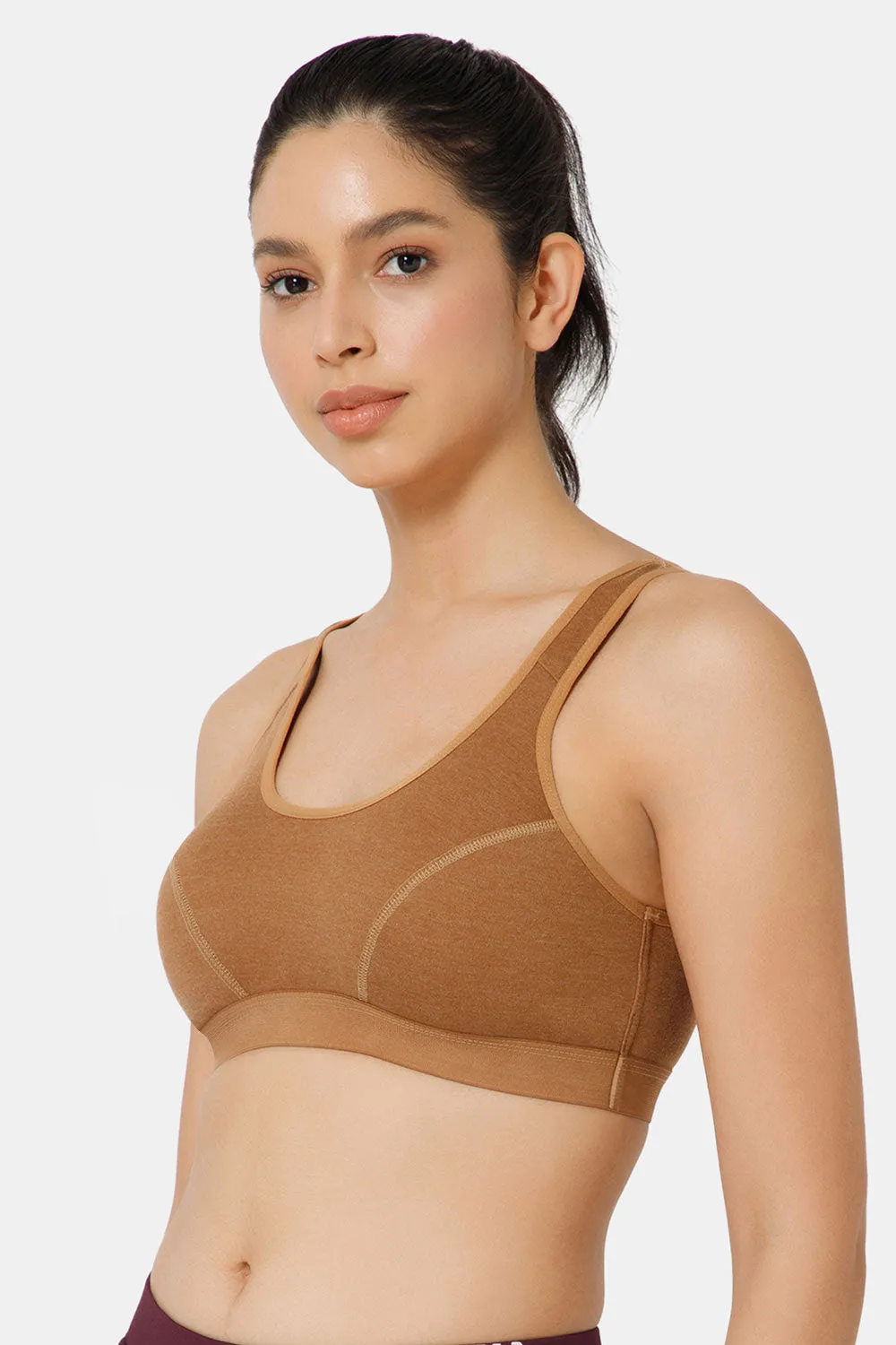 Naidu Hall Cotton Sports Bra - Erica | High Coverage, Cut & Sew Design, Effortless Comfort