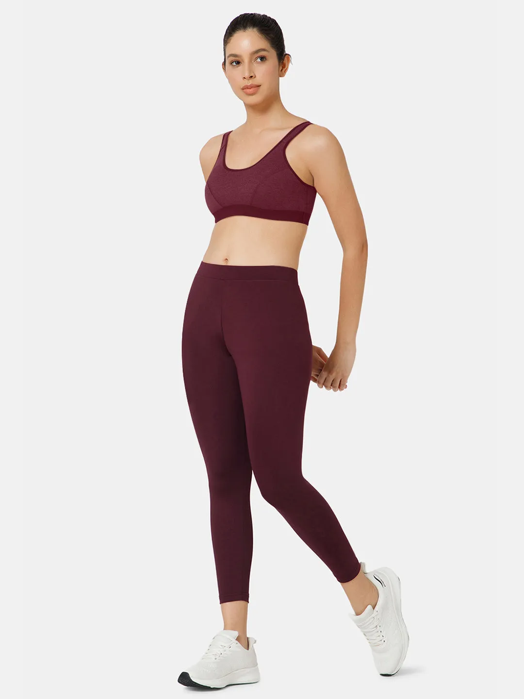 Naidu Hall Cotton Sports Bra - Erica | High Coverage, Cut & Sew Design, Effortless Comfort