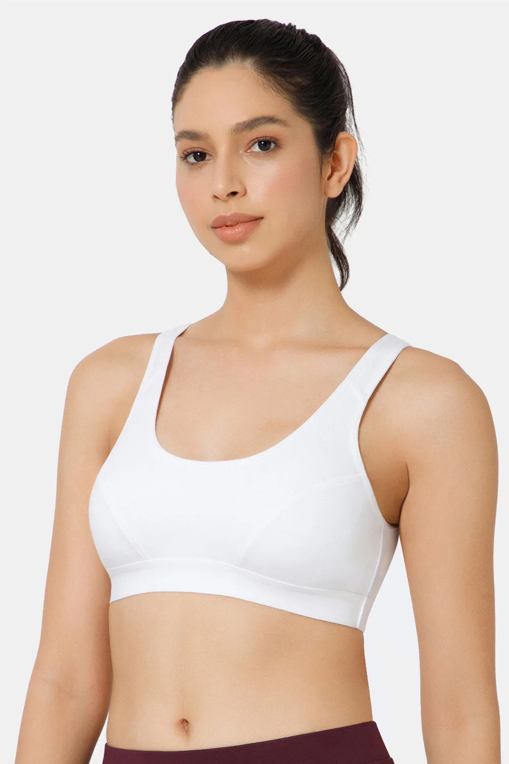 Naidu Hall Cotton Sports Bra - Erica | High Coverage, Cut & Sew Design, Effortless Comfort