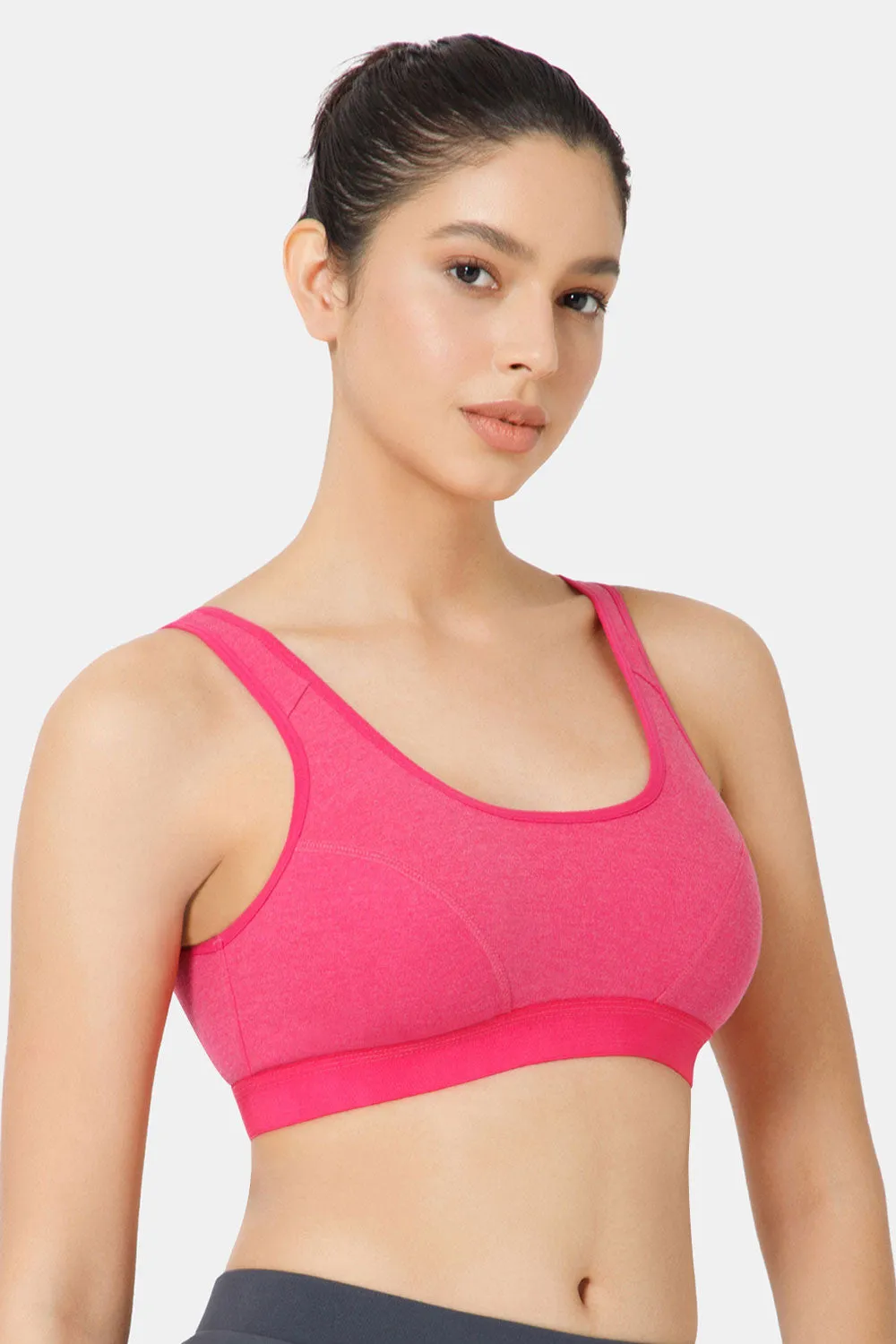 Naidu Hall Cotton Sports Bra - Erica | High Coverage, Cut & Sew Design, Effortless Comfort