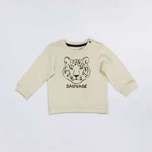 OR - Kids 'Off White' Lion Face Printed Fleece Sweatshirt OR222