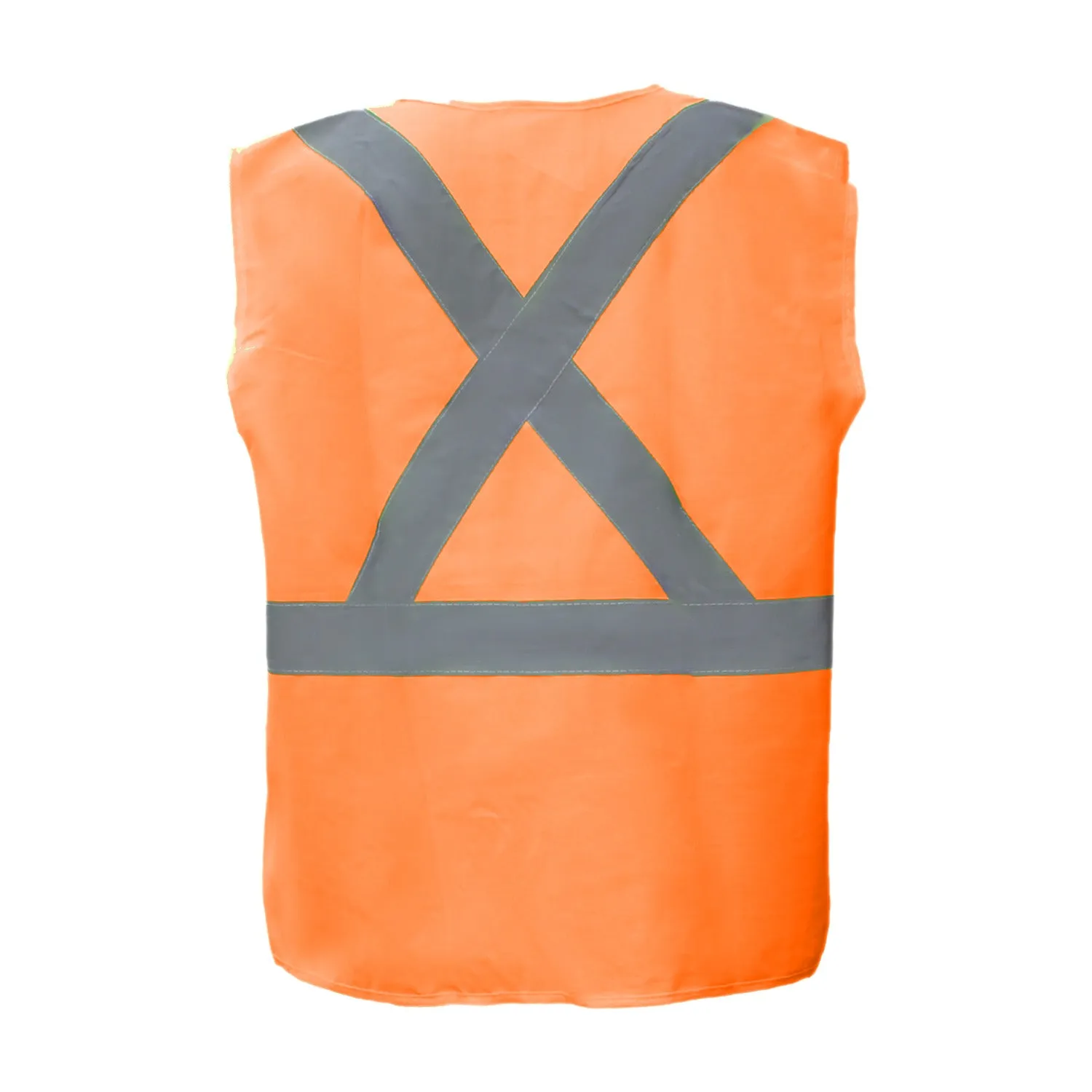 Orange Class 2 Safety Vests (Velcro Closure) - X Style