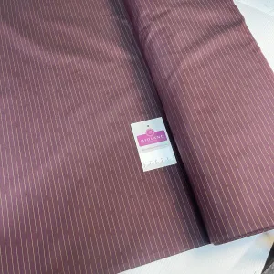 Plum & Green 7mm Stripe Italian Fancy viscose acetate lining Fabric M1866-5